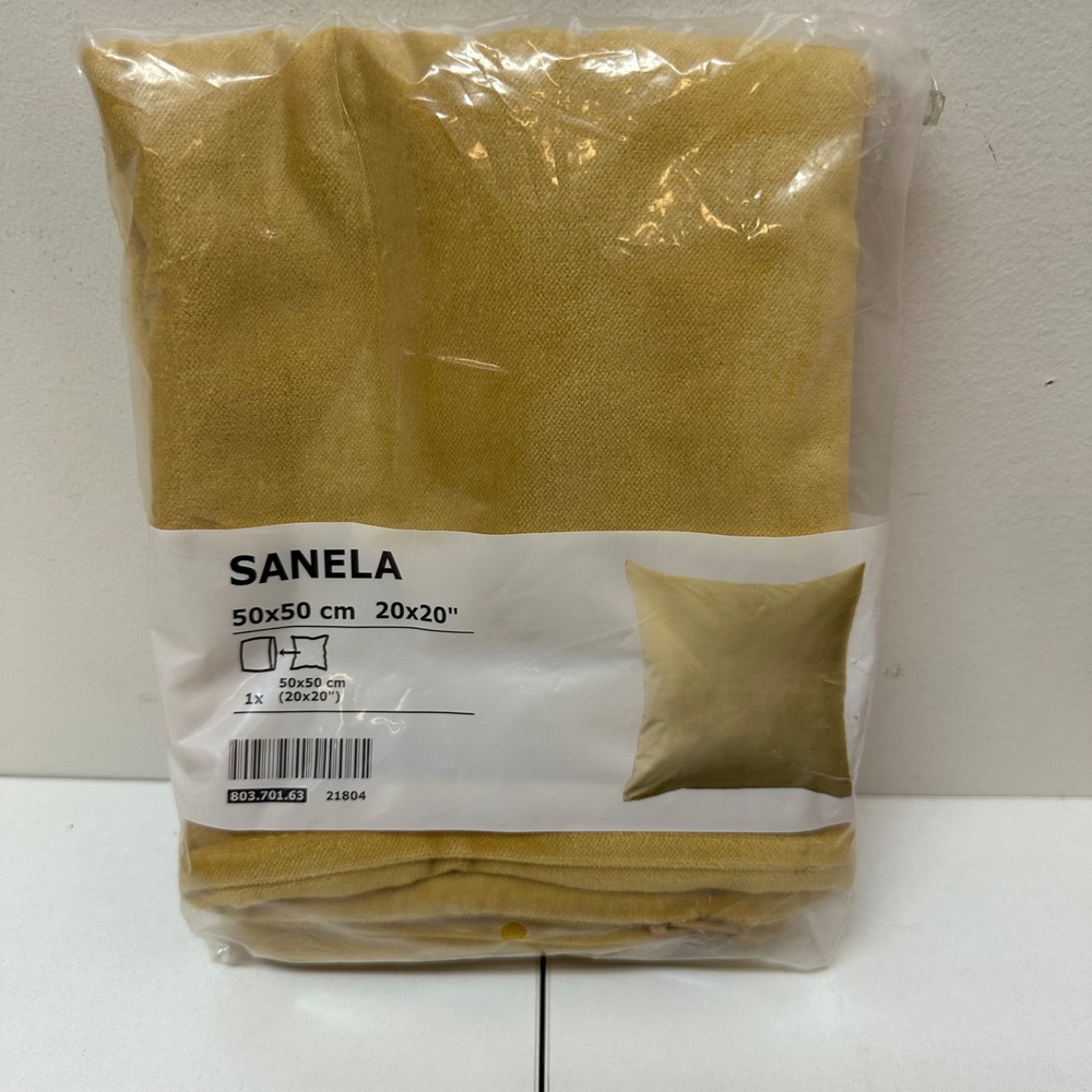 IKEA SANELA Cushion Cover 20x20 Golden Yellow Cotton Velvet 803.701.63 NEW
